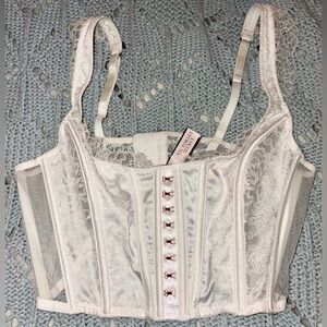 Victoria's Secret Lace & Satin Corset Bustier in Ivory with to